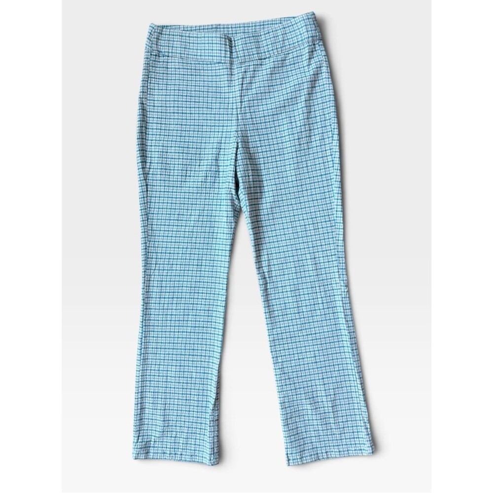 Free People Blue Plaid Stretch Trousers S NWT Y2K Preppy Indie Pants